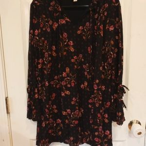 Floral Black Tunic Dress